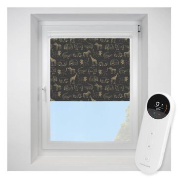 Night Safari Blackout Gold Perfect Fit Roller Motorised Blind
