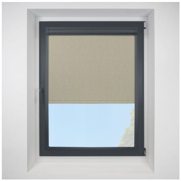 Nordic Blackout Oatmeal Perfect Fit Roller Motorised Blind with Anthracite Frame