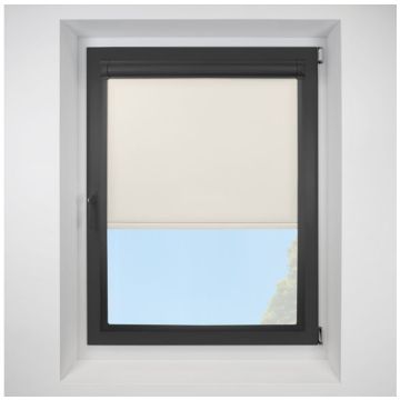 Odessa Snowdrop Perfect Fit Roller Motorised Blind with Black Frame
