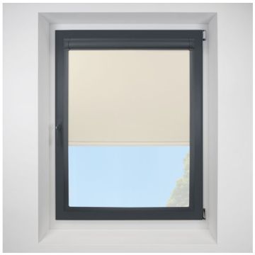 Pop Blackout Alabaster Perfect Fit Roller Motorised Blind with Anthracite Frame