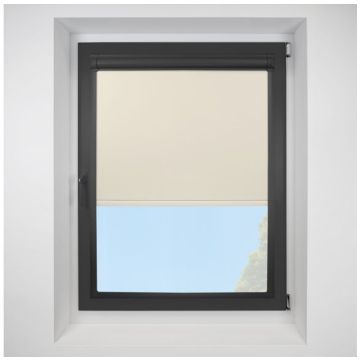 Pop Blackout Alabaster Perfect Fit Roller Motorised Blind with Black Frame