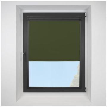 Pop Blackout Fern Perfect Fit Roller Motorised Blind with Black Frame