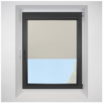 Pop Blackout Linen Perfect Fit Roller Motorised Blind with Black Frame