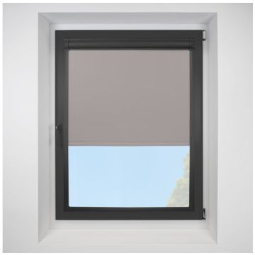 Pop Blackout Mocha Perfect Fit Roller Motorised Blind with Black Frame