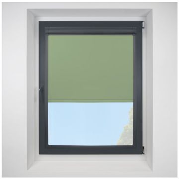 Pop Blackout Sage Perfect Fit Roller Motorised Blind with Anthracite Frame