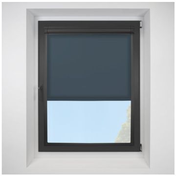 Pop Berton Blue Perfect Fit Roller Motorised Blind with Black Frame