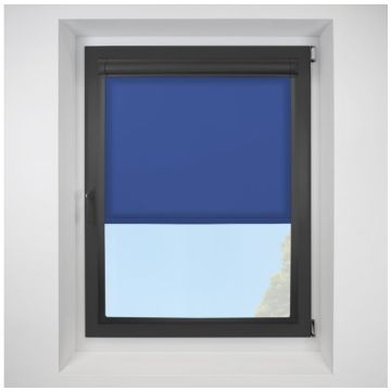 Pop Cobalt Perfect Fit Roller Motorised Blind with Black Frame