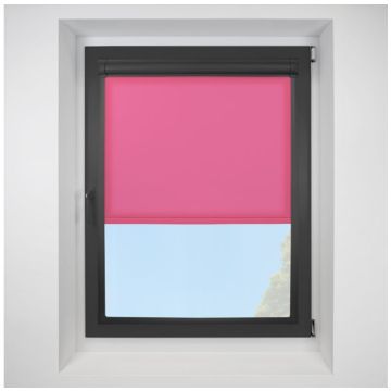 Pop Pink Perfect Fit Roller Motorised Blind with Black Frame