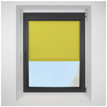 Pop Saffron Perfect Fit Roller Motorised Blind with Black Frame