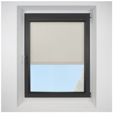 Urban FR Beige Perfect Fit Roller Motorised Blind with Black Frame