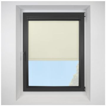 Urban FR Ecru Perfect Fit Roller Motorised Blind with Black Frame