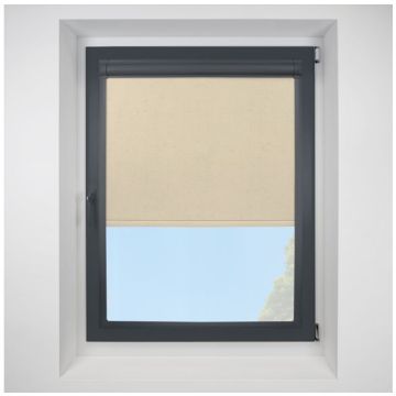 Vermont Linen Perfect Fit Roller Motorised Blind with Anthracite Frame