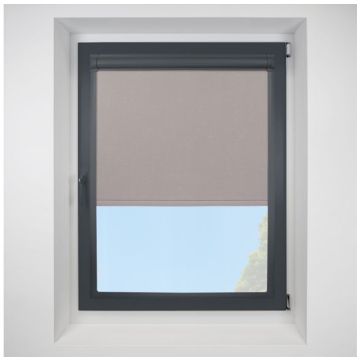 Vermont Mist Perfect Fit Roller Motorised Blind with Anthracite Frame