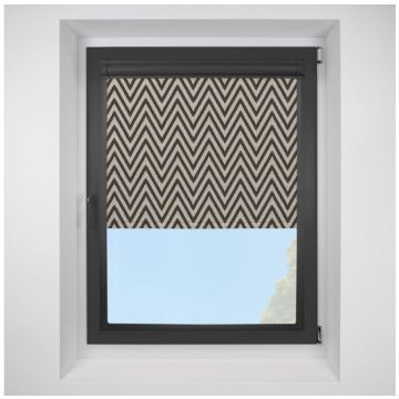 Ziggy Blackout Charcoal Perfect Fit Roller Motorised Blind with Black Frame