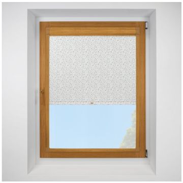 Cotton Flower Mineral Perfect Fit Roller Blind with Golden Oak Frame