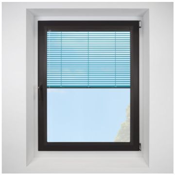matt-black Perfect Fit VenetianPleated Blind